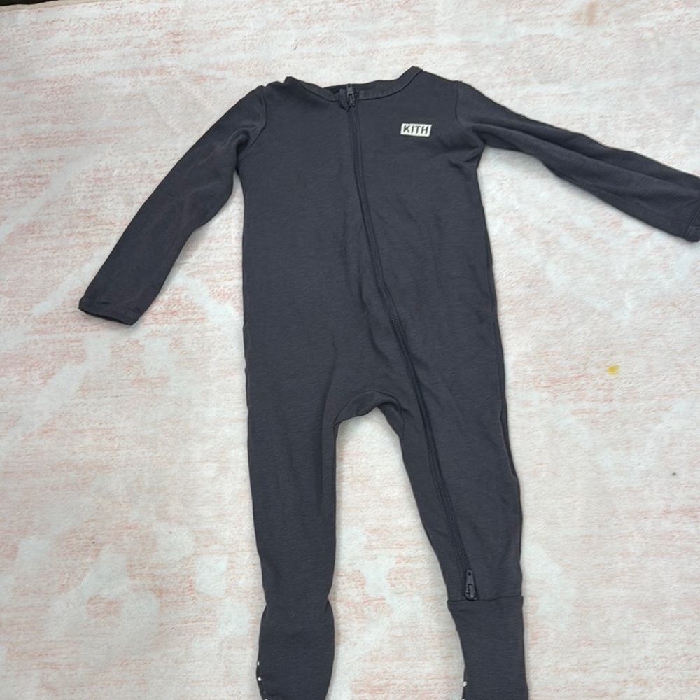 Kith charcol gray Footies One Piece with Snug Fit